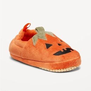 Velour Critter Slippers Pumpkin Toddler Small (7/8) Old Navy Halloween Kids NEW